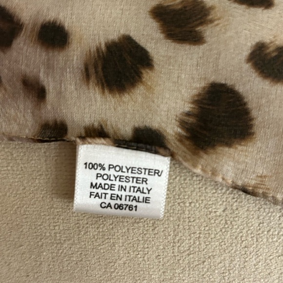 Animal Print Scarf, Brown & Cream, Made in Italy - Picture 2 of 5